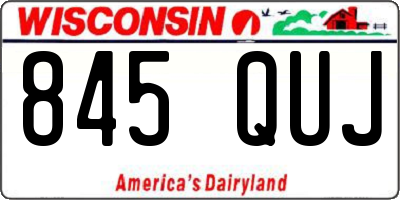 WI license plate 845QUJ