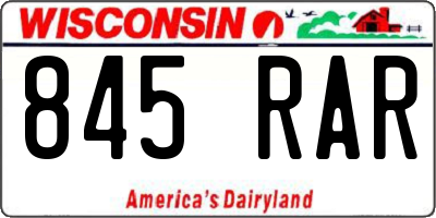 WI license plate 845RAR