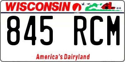 WI license plate 845RCM
