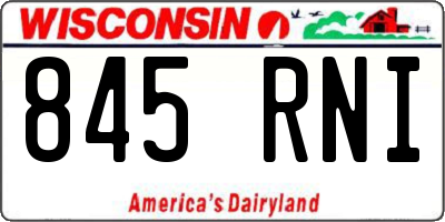 WI license plate 845RNI
