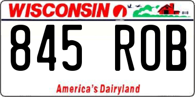 WI license plate 845ROB