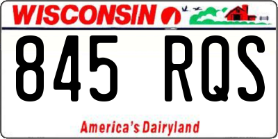 WI license plate 845RQS