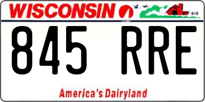 WI license plate 845RRE
