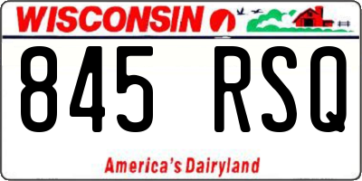 WI license plate 845RSQ