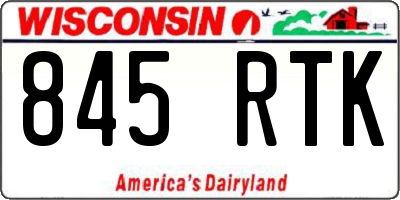 WI license plate 845RTK