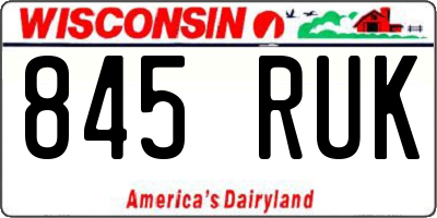 WI license plate 845RUK