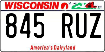 WI license plate 845RUZ