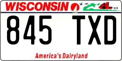 WI license plate 845TXD