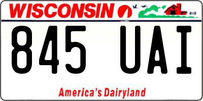 WI license plate 845UAI