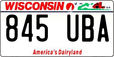 WI license plate 845UBA