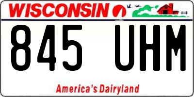 WI license plate 845UHM
