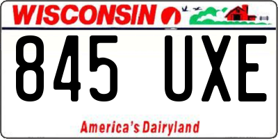 WI license plate 845UXE