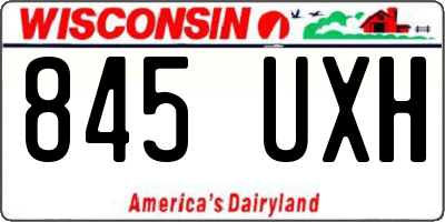 WI license plate 845UXH
