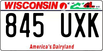 WI license plate 845UXK