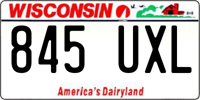 WI license plate 845UXL
