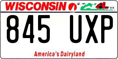 WI license plate 845UXP