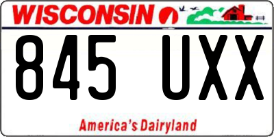 WI license plate 845UXX