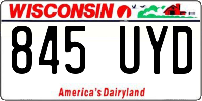 WI license plate 845UYD