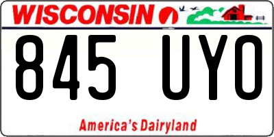 WI license plate 845UYO