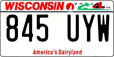 WI license plate 845UYW