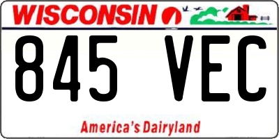 WI license plate 845VEC
