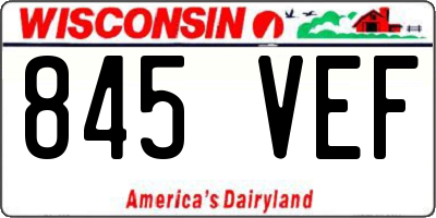 WI license plate 845VEF