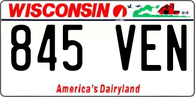WI license plate 845VEN