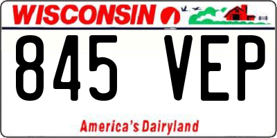 WI license plate 845VEP