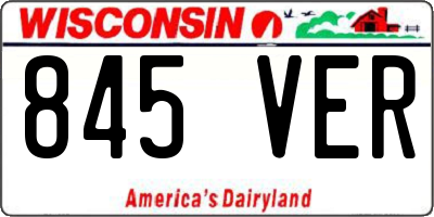 WI license plate 845VER