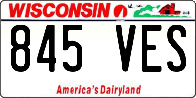 WI license plate 845VES
