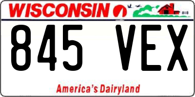 WI license plate 845VEX