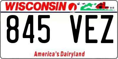 WI license plate 845VEZ
