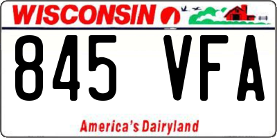 WI license plate 845VFA
