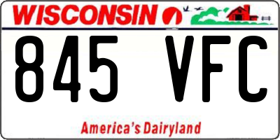 WI license plate 845VFC