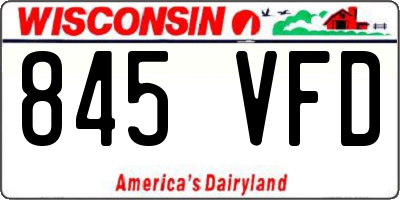WI license plate 845VFD