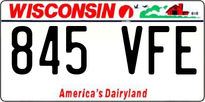 WI license plate 845VFE