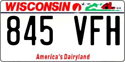 WI license plate 845VFH