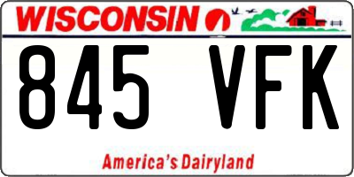 WI license plate 845VFK