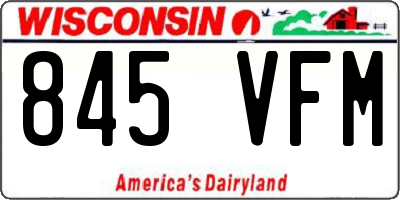 WI license plate 845VFM