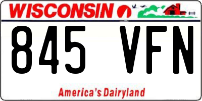 WI license plate 845VFN