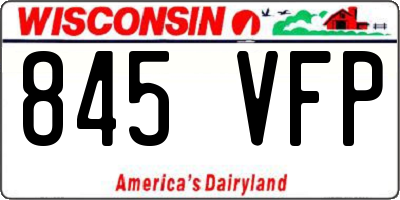 WI license plate 845VFP