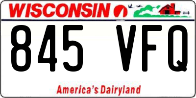 WI license plate 845VFQ