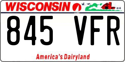 WI license plate 845VFR