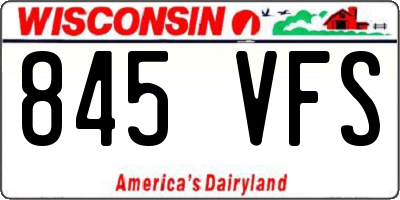 WI license plate 845VFS
