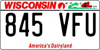 WI license plate 845VFU