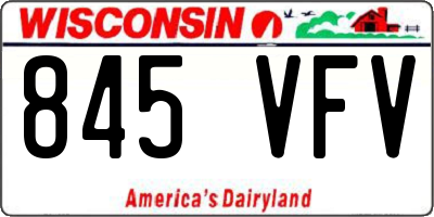 WI license plate 845VFV