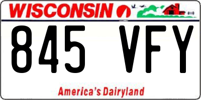 WI license plate 845VFY