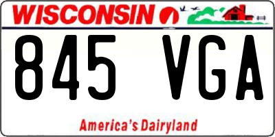 WI license plate 845VGA