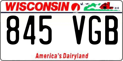 WI license plate 845VGB