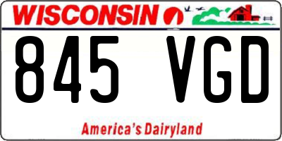 WI license plate 845VGD